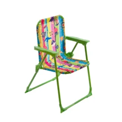 Sedia bambino pieghevole verde decori mare