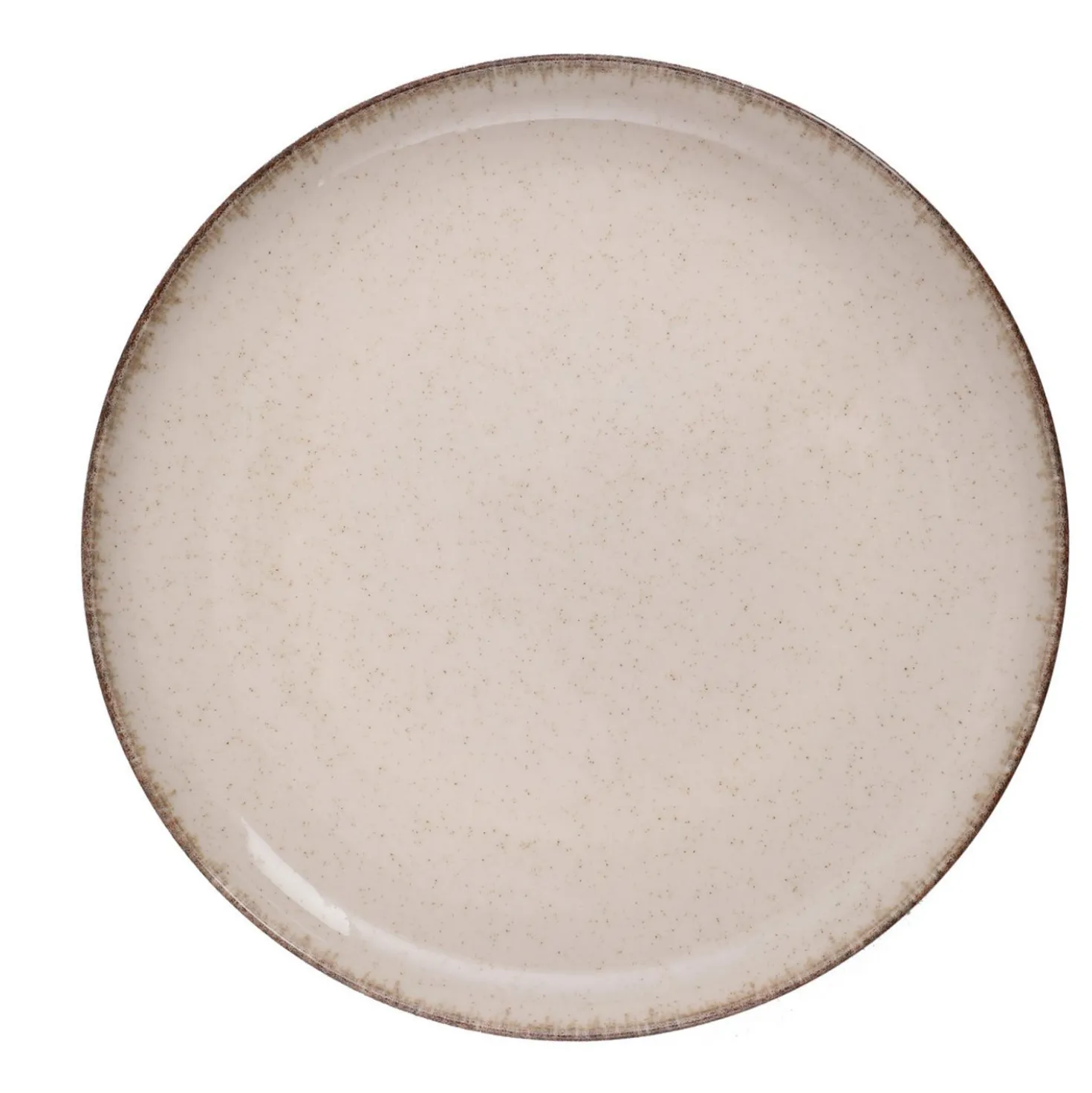 Servizio 18 piatti beige effetto puntinato in porcellana