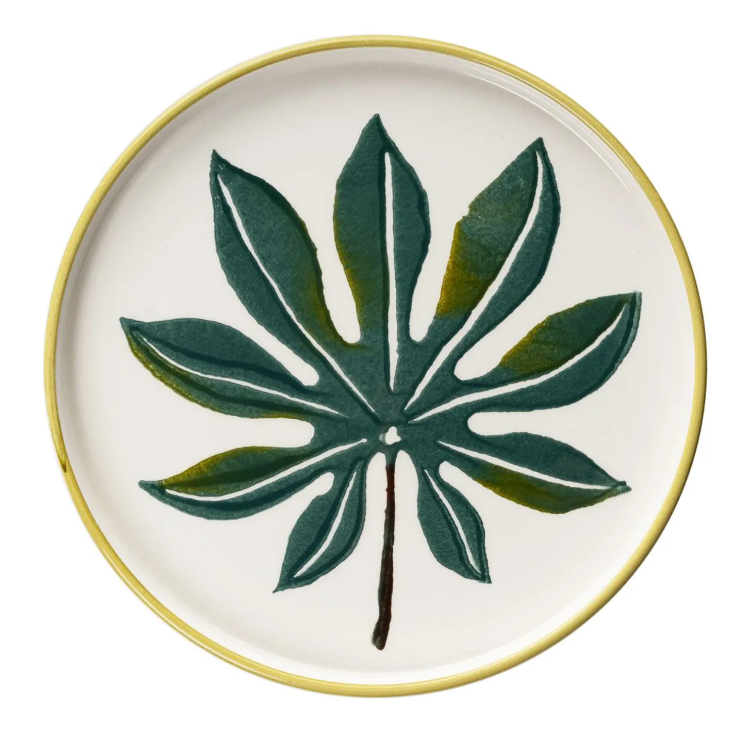 Servizio 14 piatti in ceramica design botanico