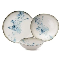 Servizio 24 piatti porcellana decoro azzurro