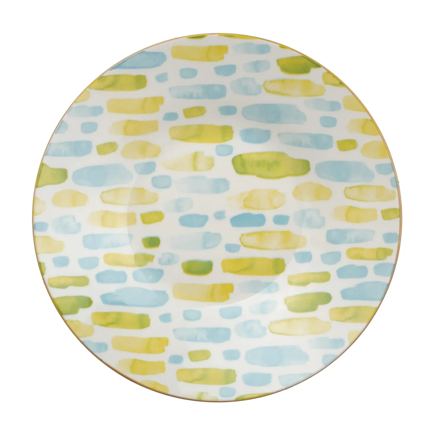 Servizio 12 piatti porcellana giallo verde Mosaico