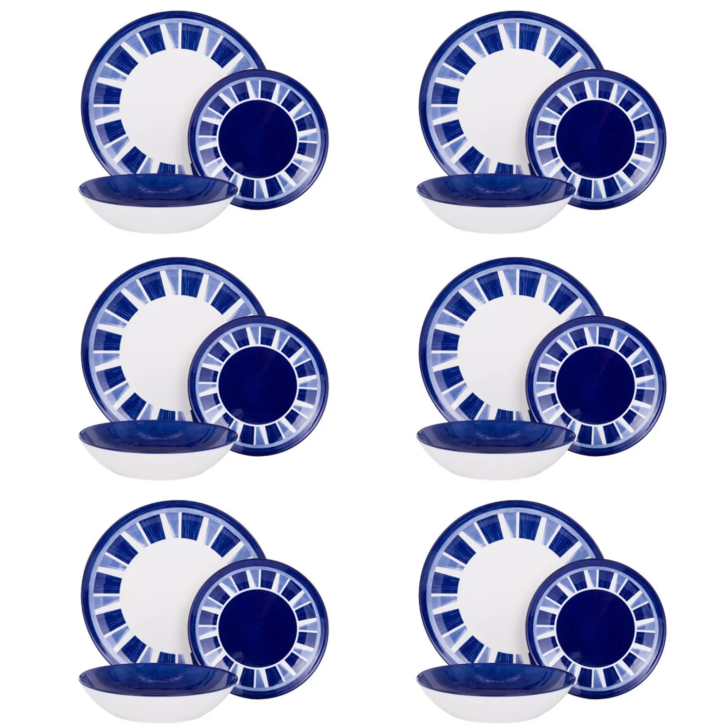 Servizio 18 piatti porcellana Otis blu