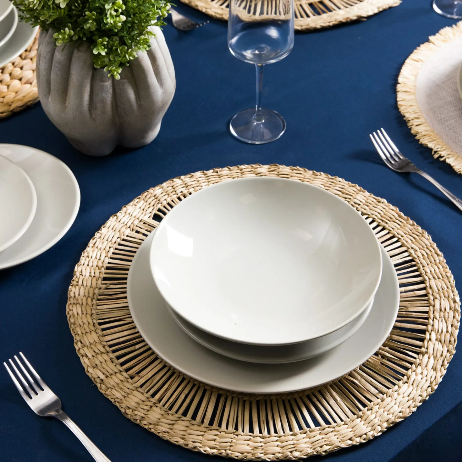Servizio 18 piatti terracotta grigio Style