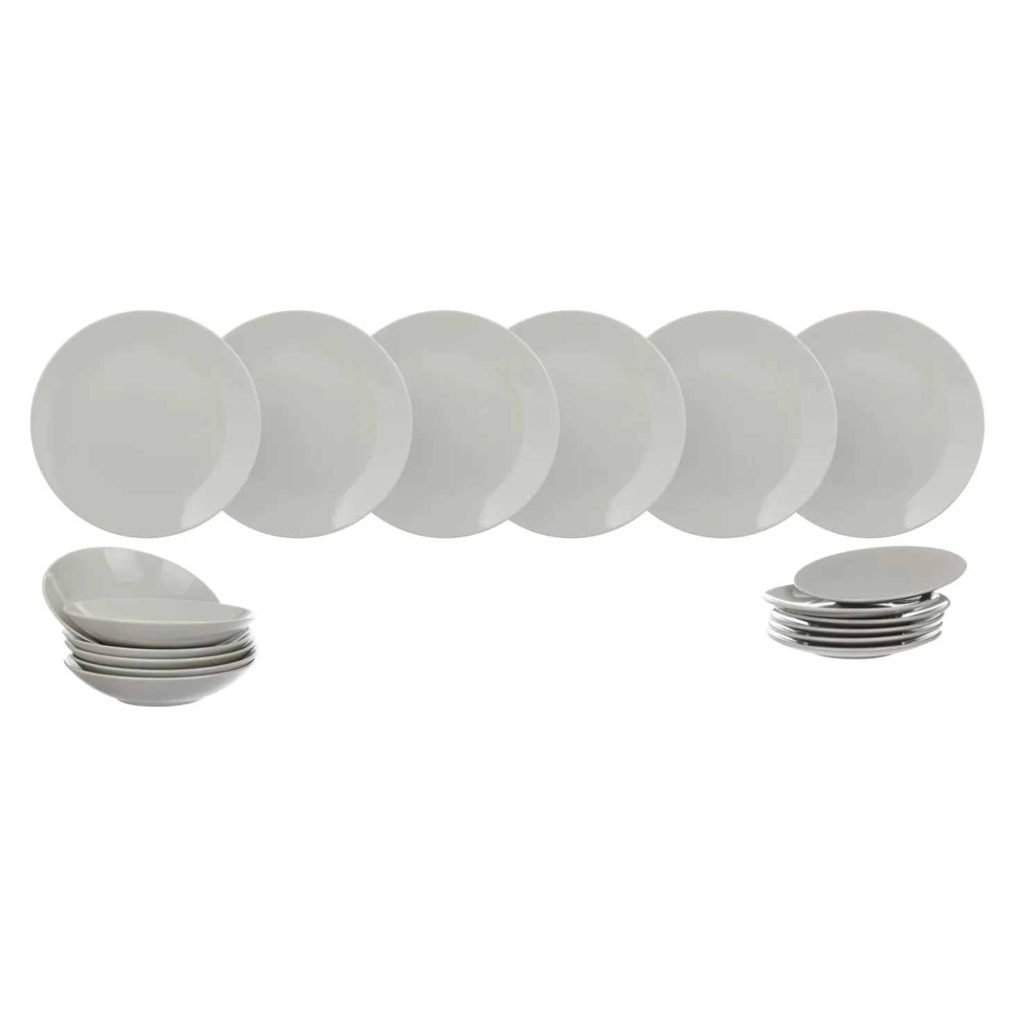 Servizio 18 piatti terracotta grigio Style