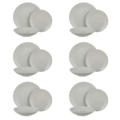 Servizio 18 piatti terracotta grigio Style