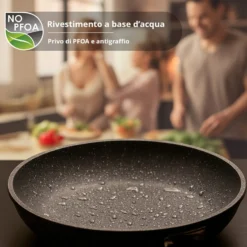 Set batteria induzione 9 pezzi New Petra Dark e friggitrice ad aria 2 cestelli
