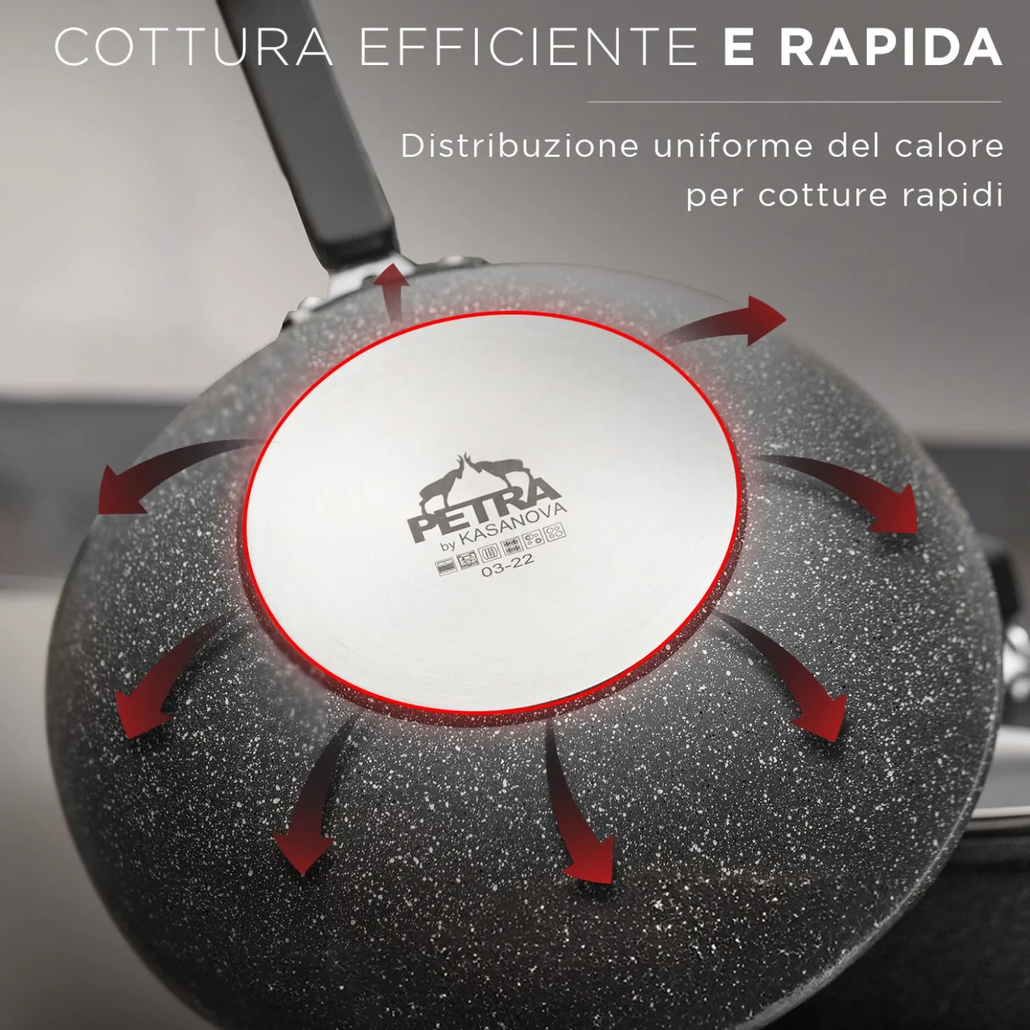 Set batteria induzione 9 pezzi New Petra Dark e friggitrice ad aria 2 cestelli