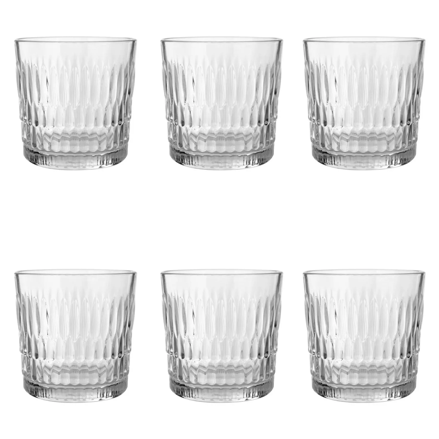 Set 6 bicchieri acqua in vetro 300 ml Pasabahce Rain