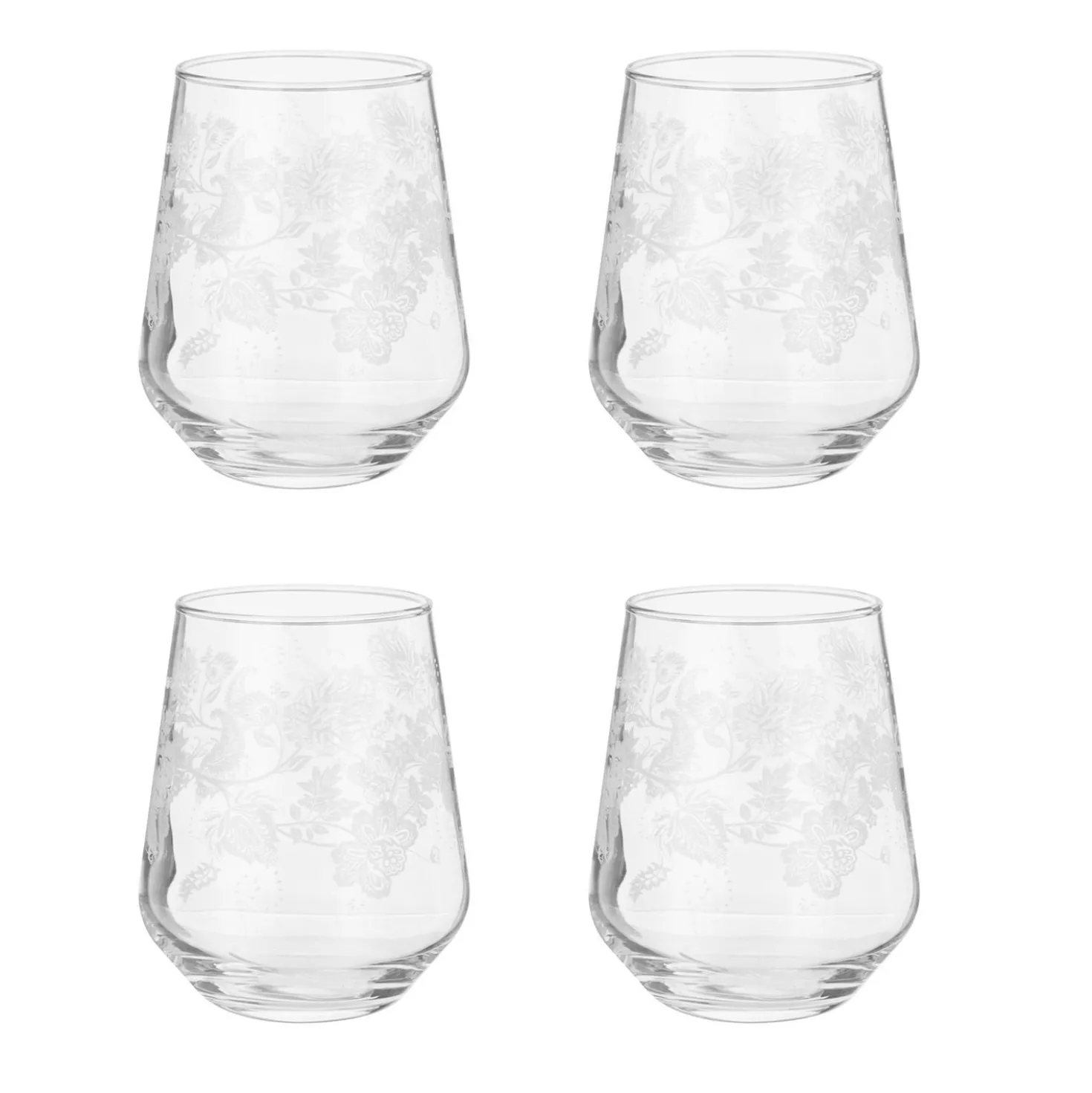 Set 4 bicchieri acqua Romance con decoro