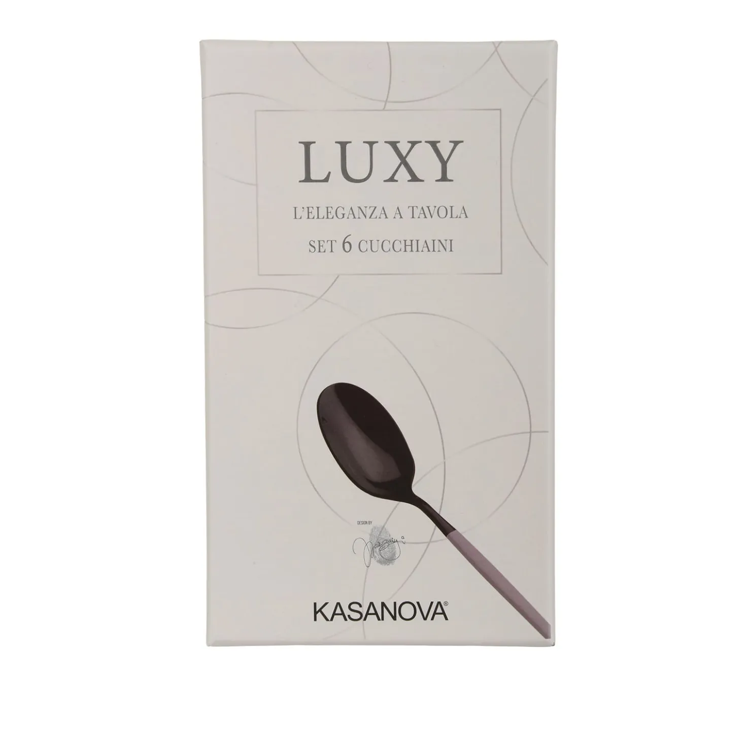 Set 6 cucchiaini taupe e nero Luxy