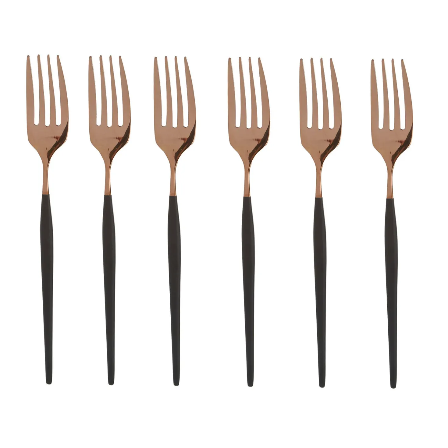 Set 6 forchettine nero e rosa gold Luxy