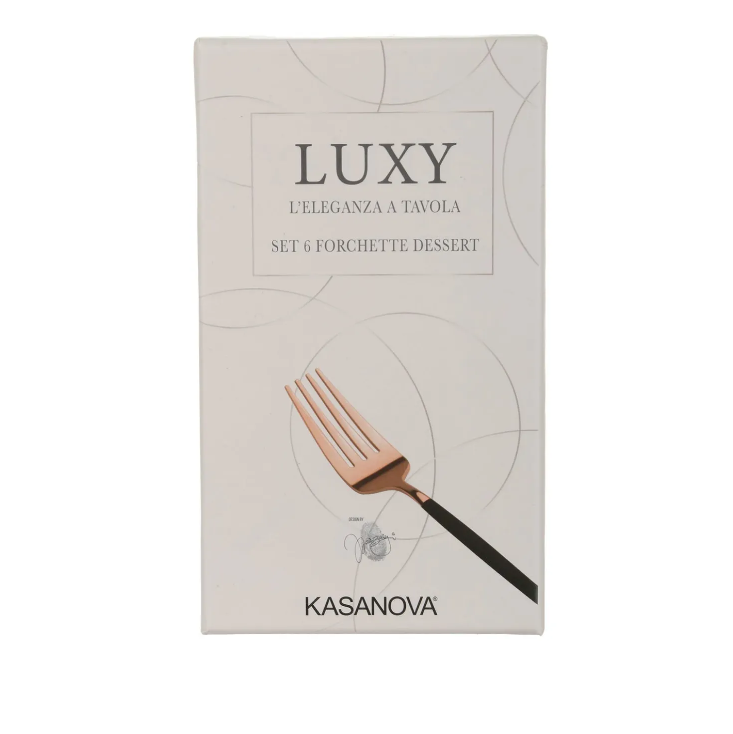 Set 6 forchettine nero e rosa gold Luxy