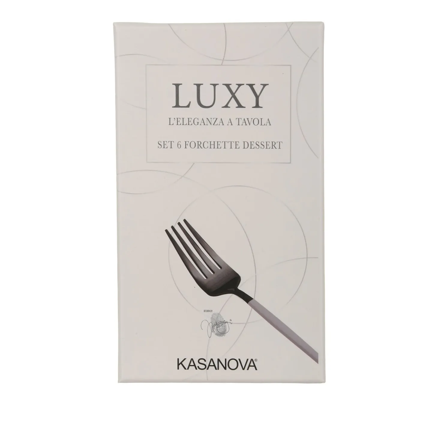 Set 6 forchettine taupe e nero Luxy