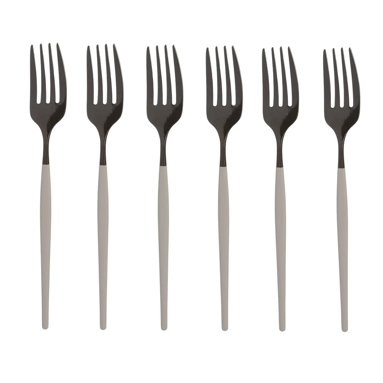 Set 6 forchettine taupe e nero Luxy