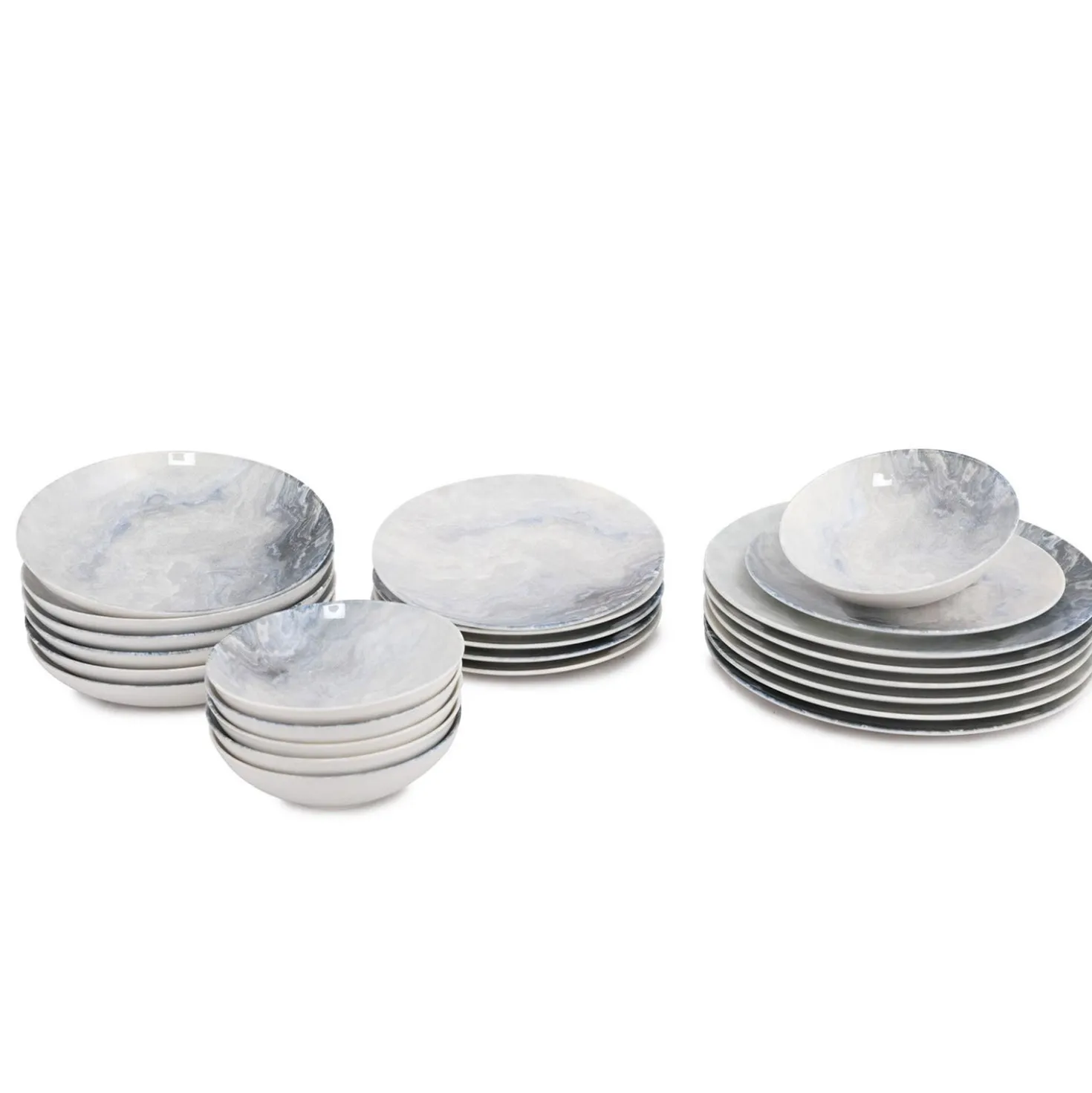 Set 24 pezzi tavola in porcellana grigio