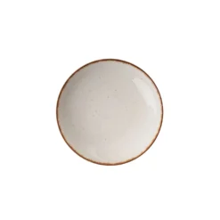 Set 24 piatti bianchi con bordo marrone