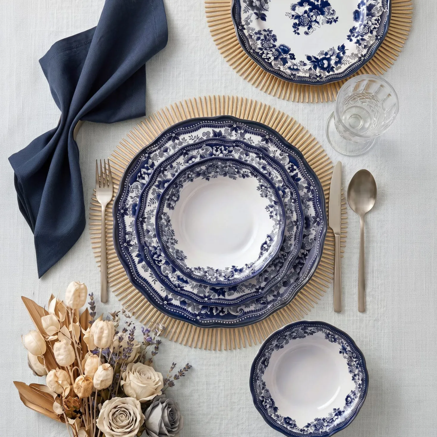 Set 24 piatti Velour blu