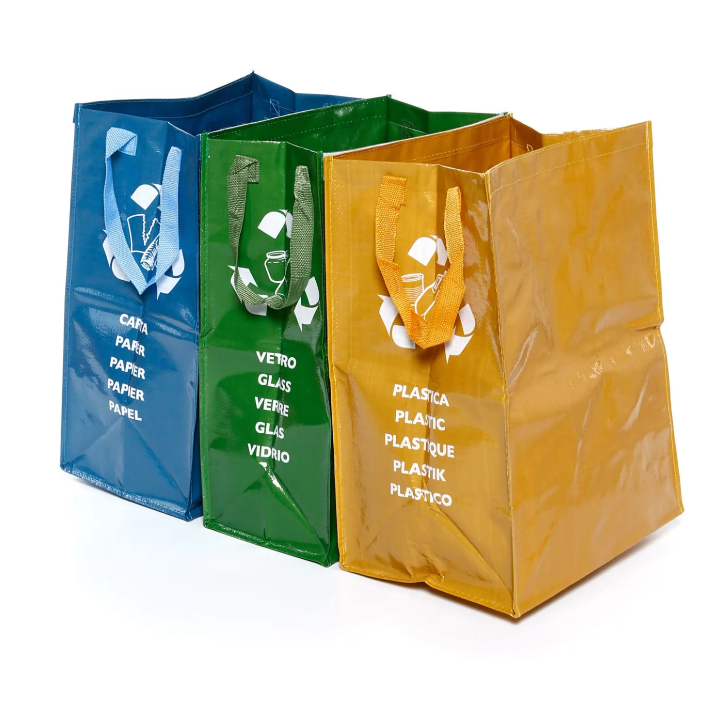 Set riciclo 3 borsoni per rifiuti differenziati