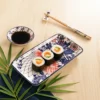 Set sushi 3 pezzi piattino rettangolare fiore rosso Sushiko
