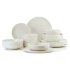Set tavola crema puntinato 18 pezzi in porcellana