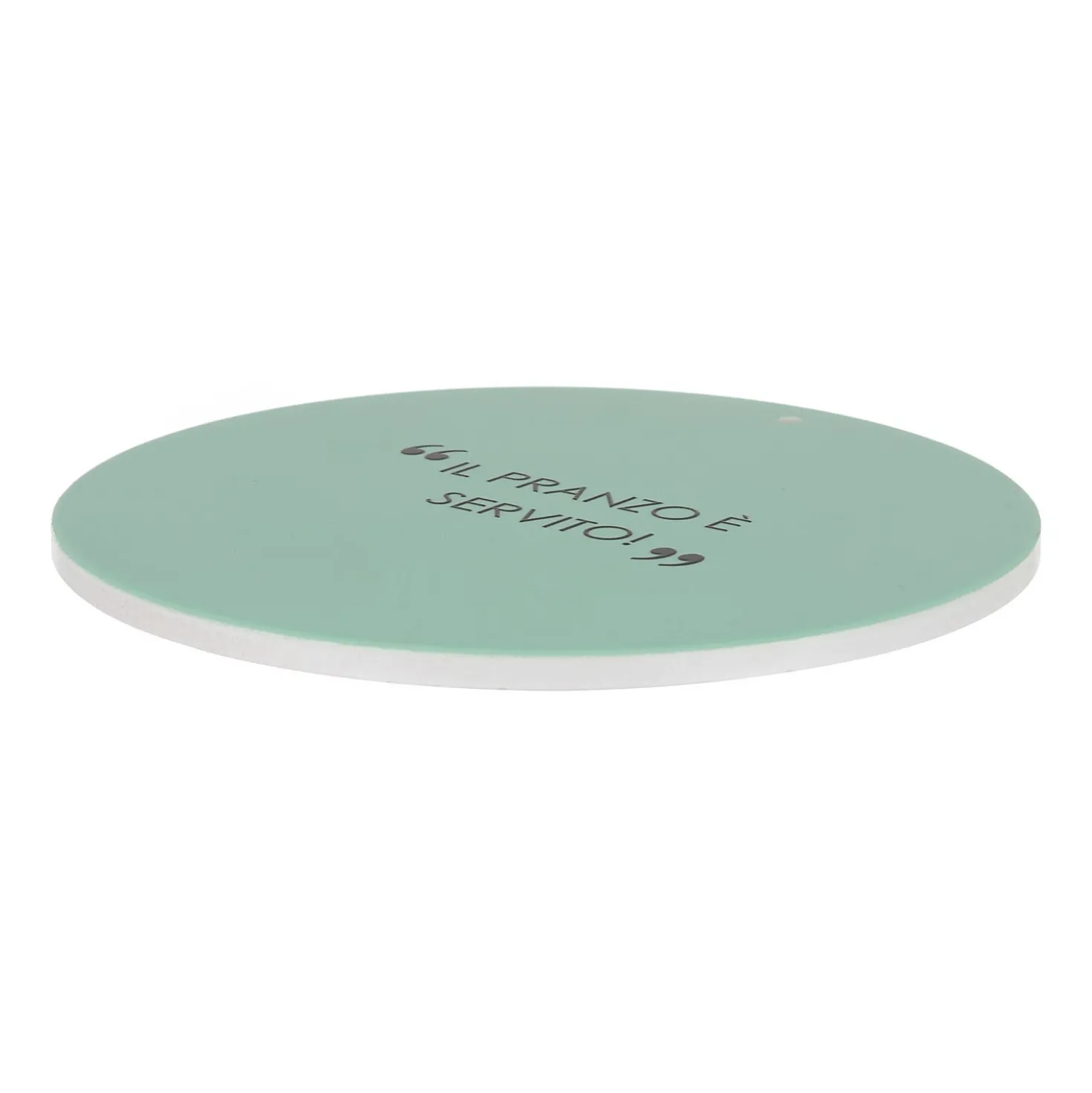 Sottopentola tondo in ceramica salvia 20 cm con scritta