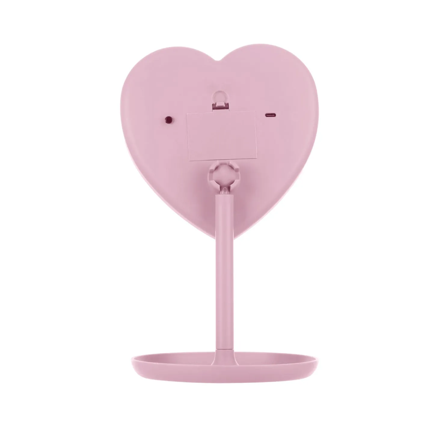 Specchio da tavolo cuore con led rosa