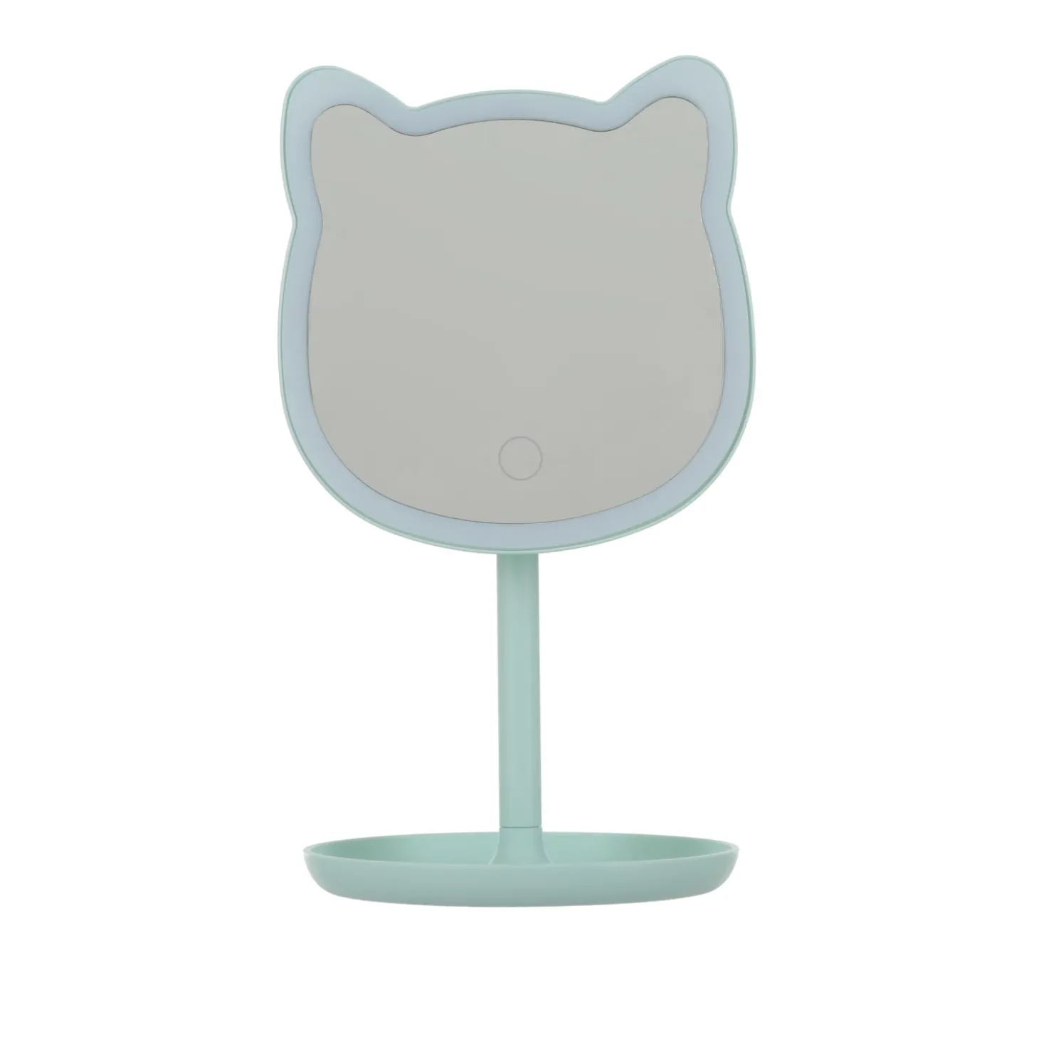 Specchio da tavolo gatto con led verde