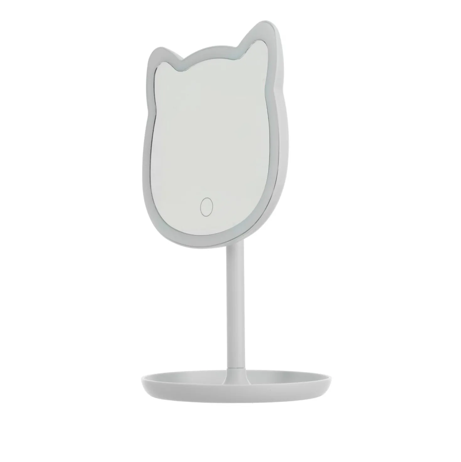 Specchio da tavolo gatto con led bianco