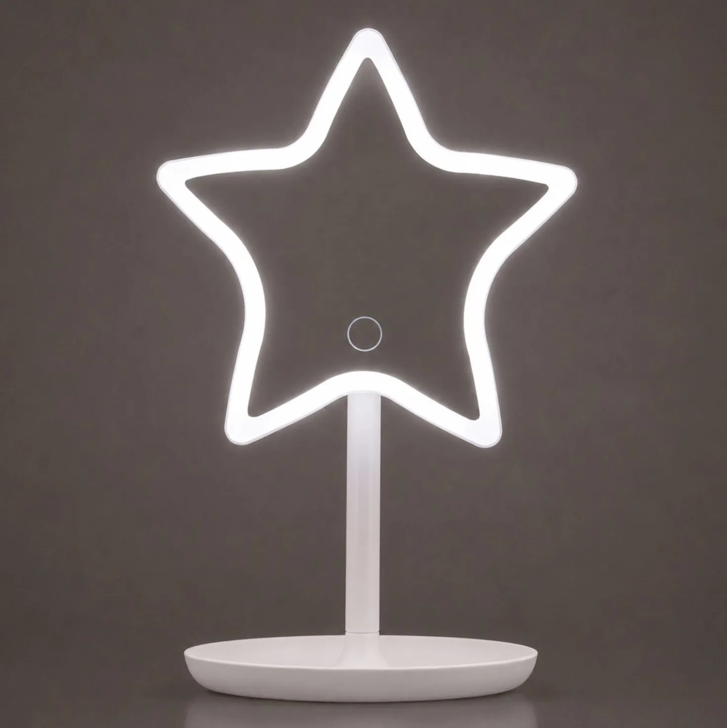 Specchio da tavolo stella con led bianco