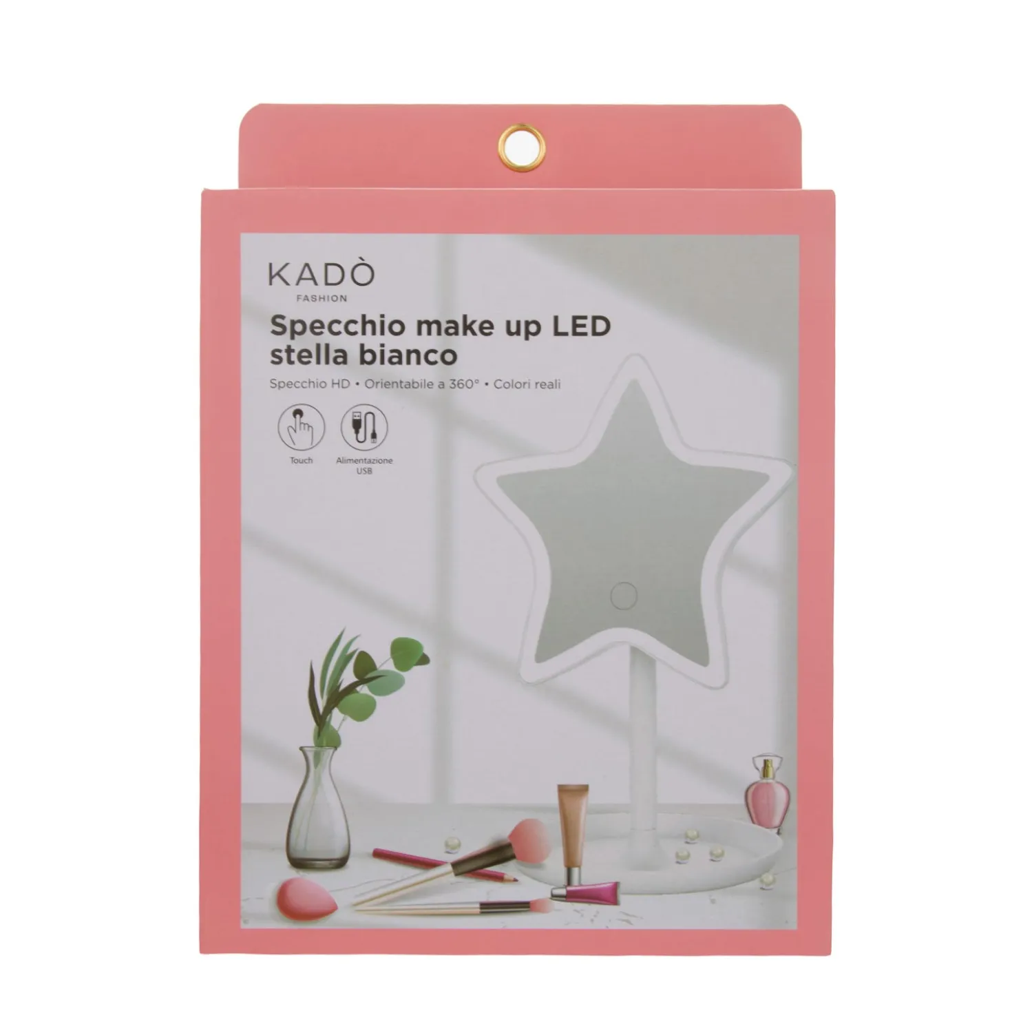 Specchio da tavolo stella con led bianco