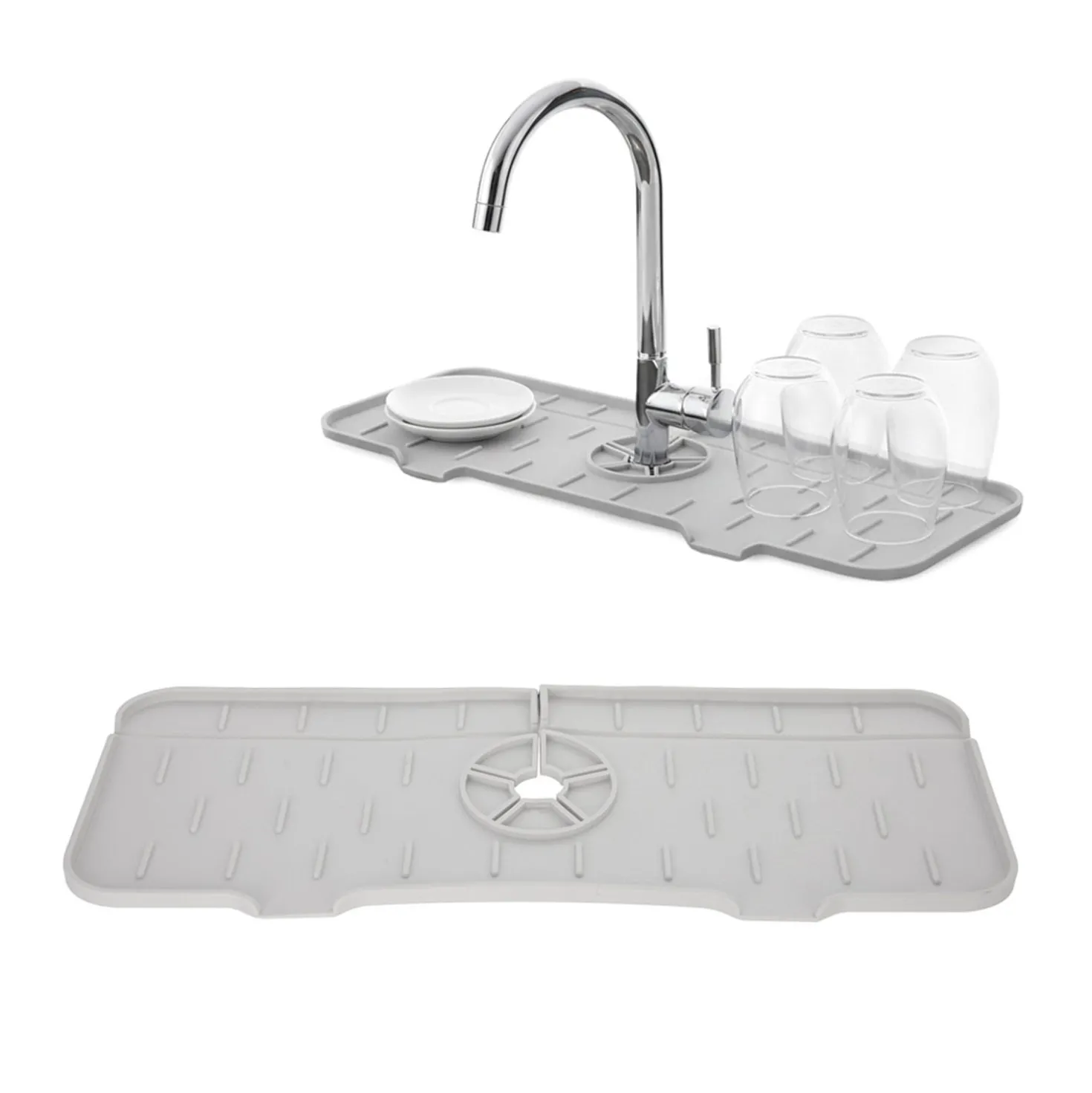 Tappetino per lavello in gomma grigio