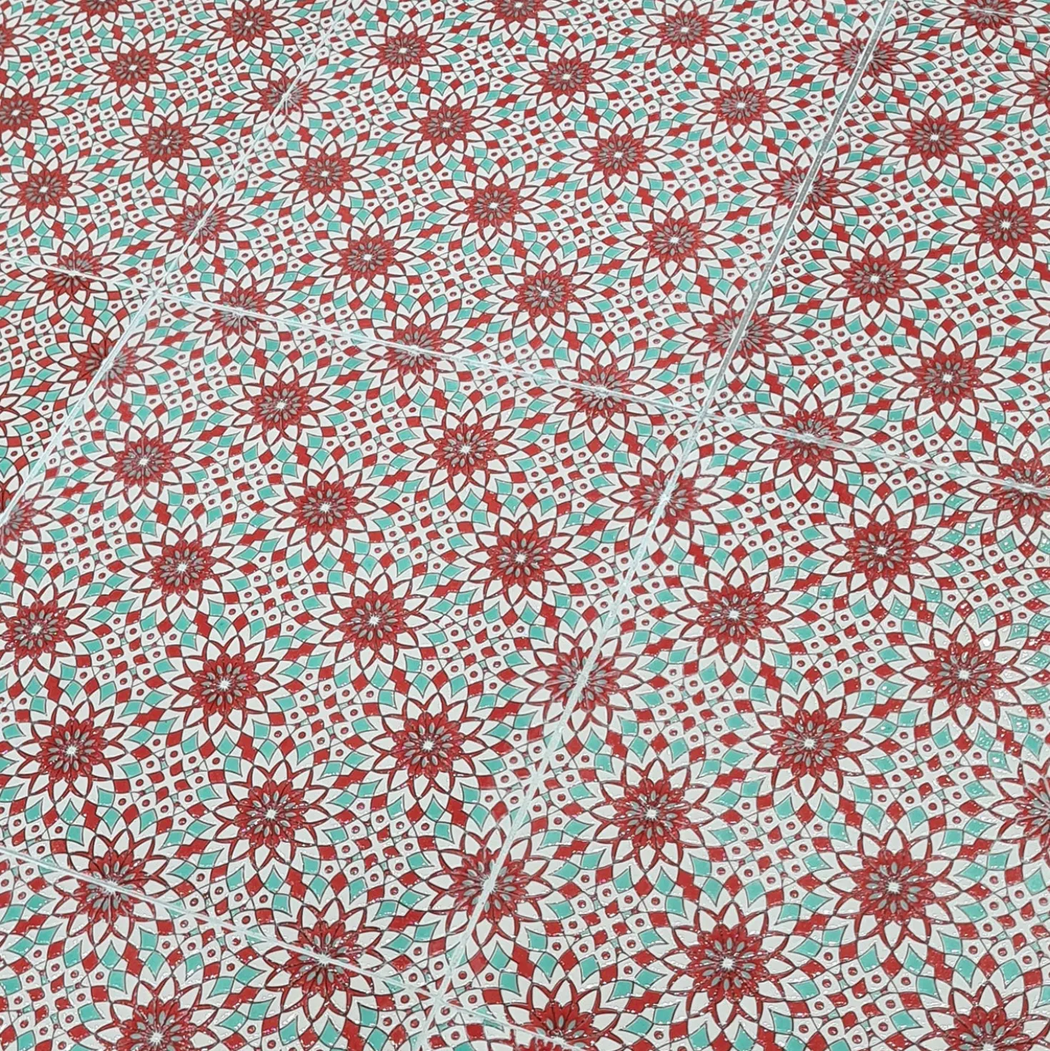 Tavolo giardino maiolica rossa 140x80x75 cm Marrakech