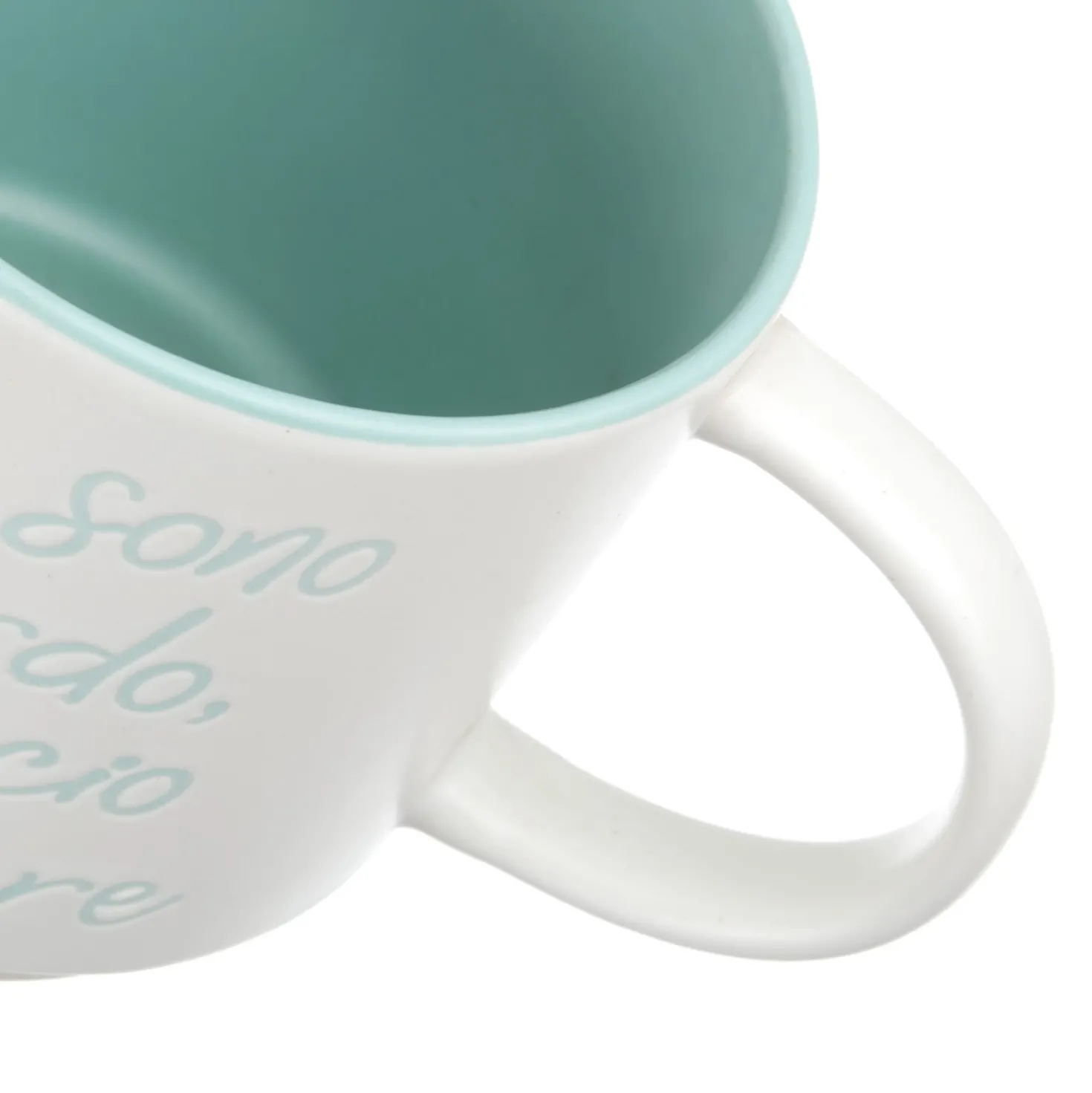 Tazza bianca 550 ml porcellana scritta Non sono in ritardo