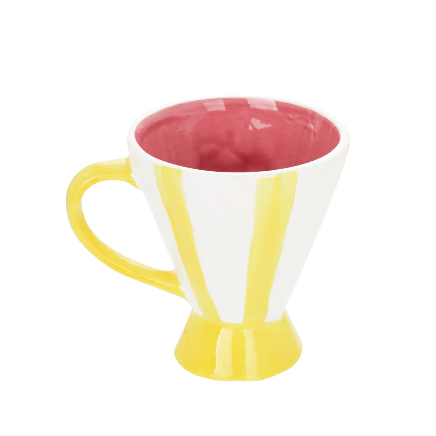 Tazza fragole righe gialle 230 ml Florafruit ceramica