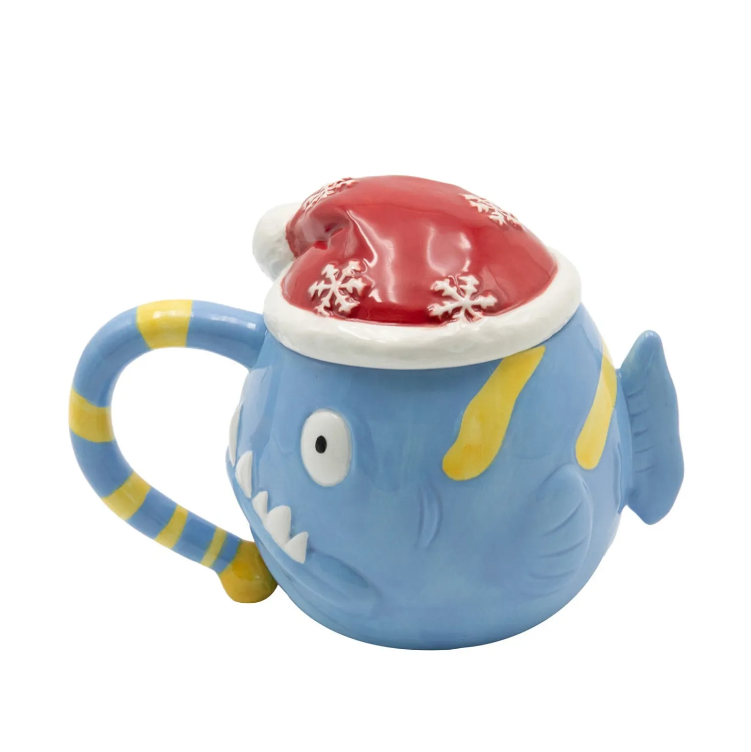 Tazza natalizia pesce pagliaccio azzurro 600 ml ceramica