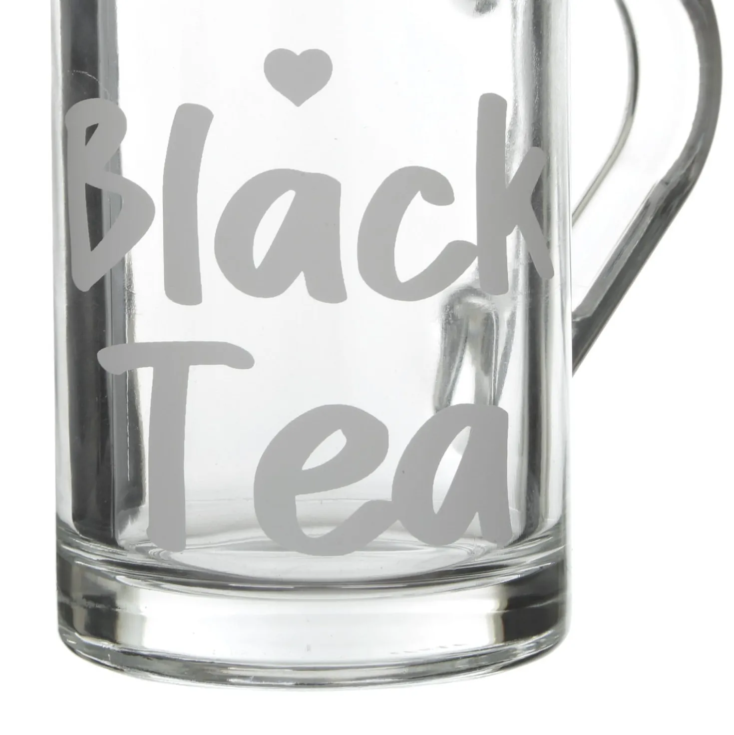 Tazza tè in vetro 230 ml scritta Black Tea