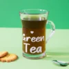 Tazza tè in vetro 230 ml scritta Green Tea
