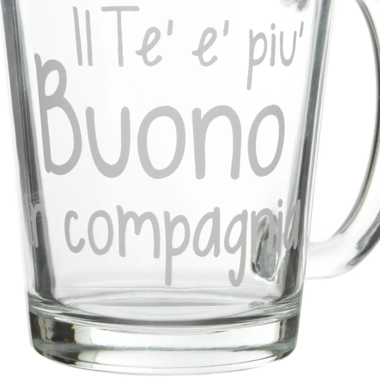 Tazza tè in vetro 310 ml scritta Tè buono
