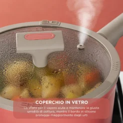 Tegame 24 cm antiaderente ceramico Koral con coperchio