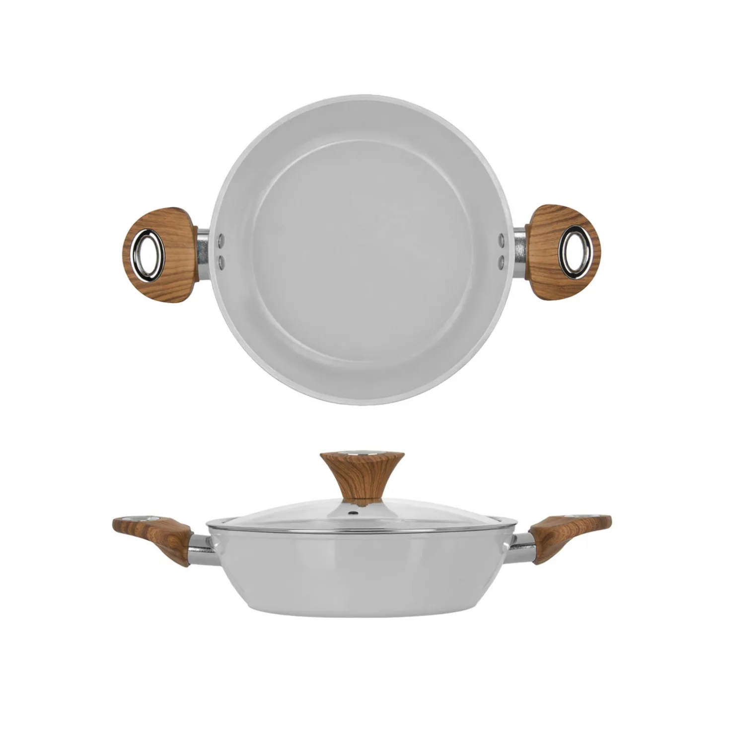 Tegame 24 cm antiaderente ceramico New Ceramic grigio