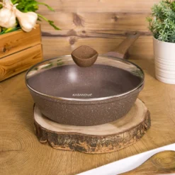 Tegame 30 cm antiaderente 0 grassi con coperchio