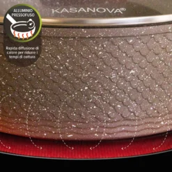 Tegame 30 cm antiaderente 0 grassi con coperchio