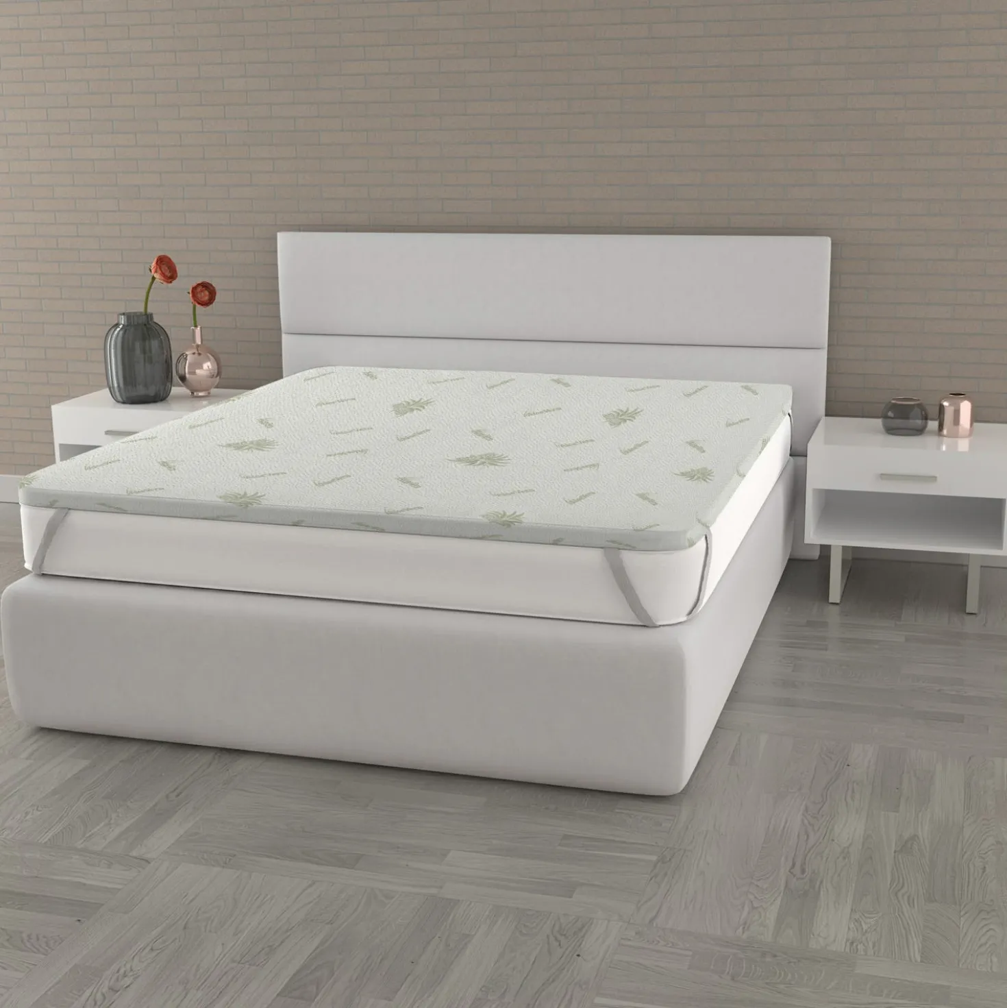 Topper matrimoniale in memory trattamento Aloe Datex