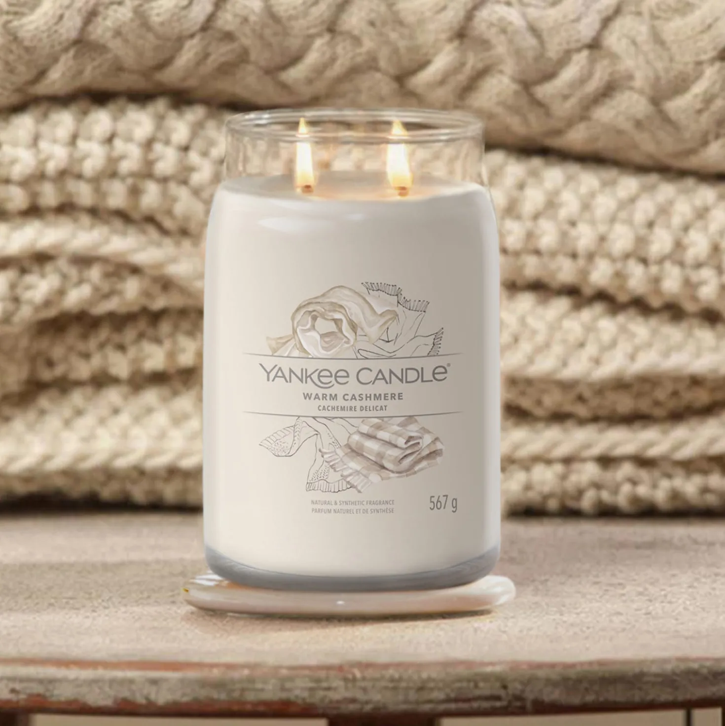 Warm Cashmere, candela in giara grande Yankee Candle