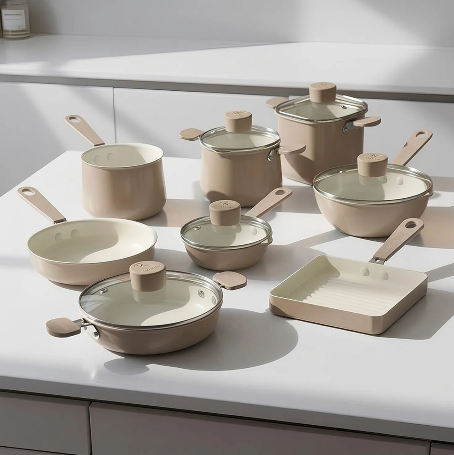 Wok 16 cm Mini Fantasy con coperchio beige